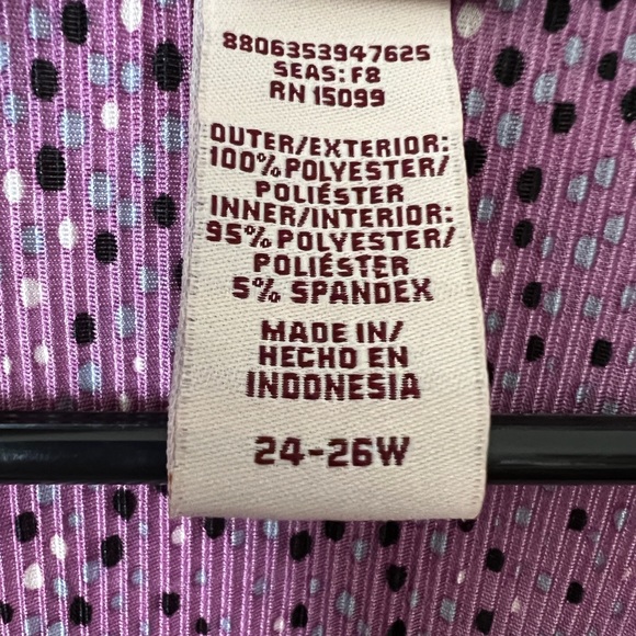 WOMENS PURPLE SPECKLED STRETCHY PULLOVER TUNIC TOP SIZE 24-26W - Picture 6 of 6